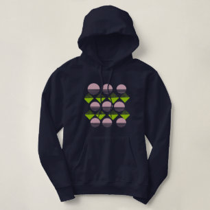 Abstract Pink Green Images of Diamonds and Circles Hoodie