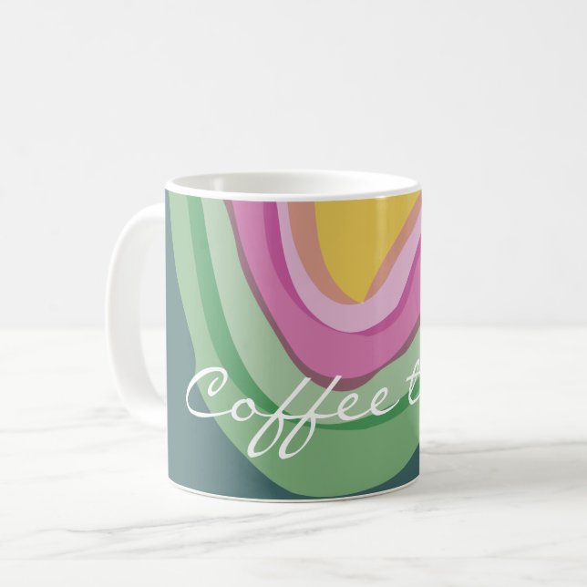Abstract pink green Watercolor customized  Coffee Mug (Front Left)