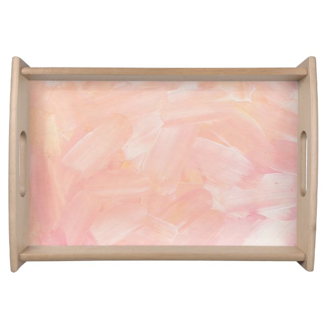Abstract pink hand painted. Elegant blush brush Serving Tray (Front)