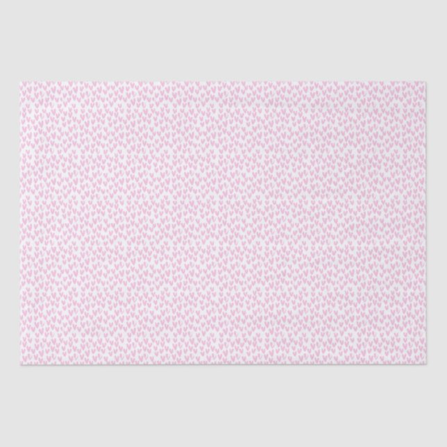 Abstract Pink Hearts On White Tissue Paper (Front)