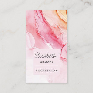 Abstract Pink Ink Paint Elegant Business Card