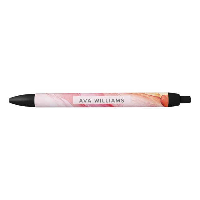 Abstract Pink Ink Paint Personalized Pen (Front)