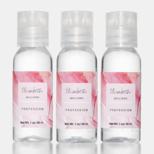 Abstract Pink Ink Personalized Hand Sanitizer