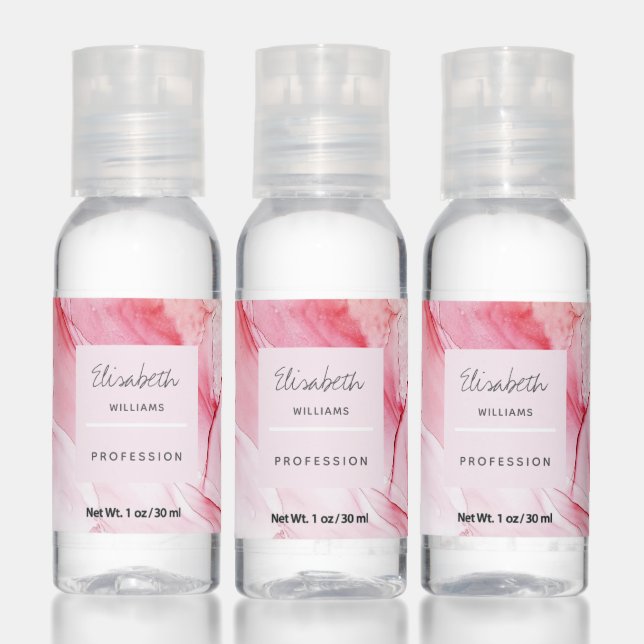 Abstract Pink Ink Personalized Hand Sanitizer (Set)