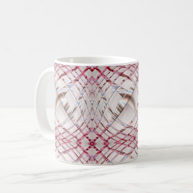 abstract pink irregular wavy dynamic pattern. coffee mug (Front Left)