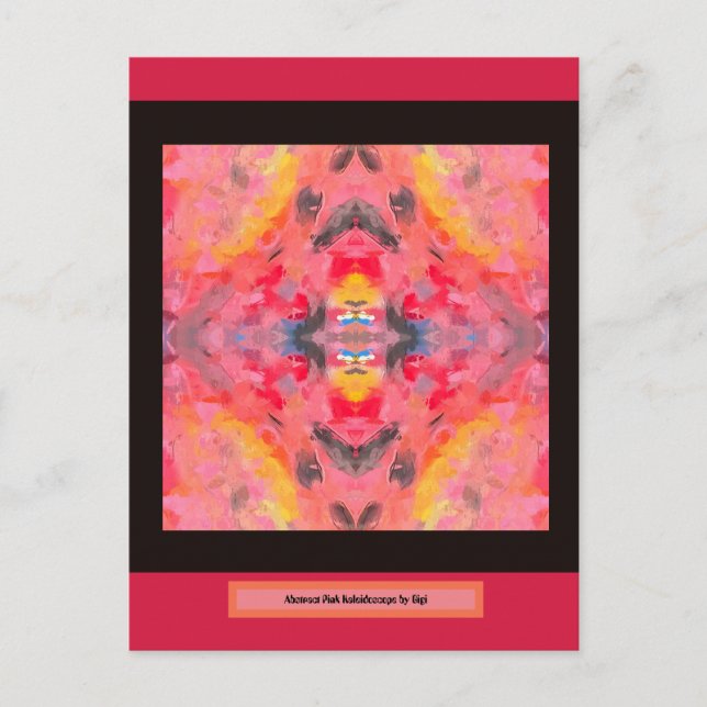 Abstract Pink Kaleidoscope  Postcard (Front)