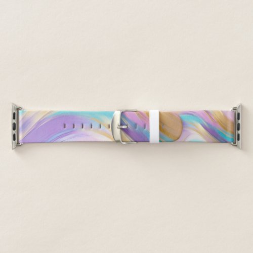 Abstract Pink Lilac Turquoise Gold Apple Watch Band