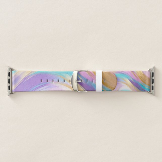 Abstract Pink Lilac Turquoise Gold Apple Watch Band (Band)