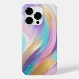 Abstract Pink Lilac Turquoise Gold Case-Mate iPhone 14 Pro Case