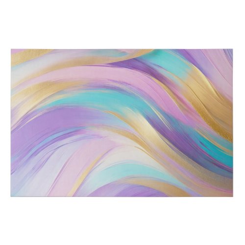 Abstract Pink Lilac Turquoise Gold Faux Canvas Print