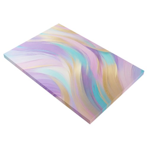 Abstract Pink Lilac Turquoise Gold Gallery Wrap