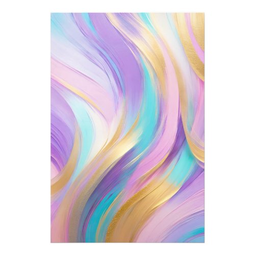 Abstract Pink Lilac Turquoise Gold Photo Print
