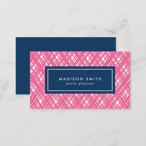 Abstract Pink Line Strokes Pattern Business Card