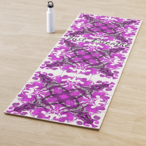 Abstract pink mandala psychedelic butterfly  yoga mat