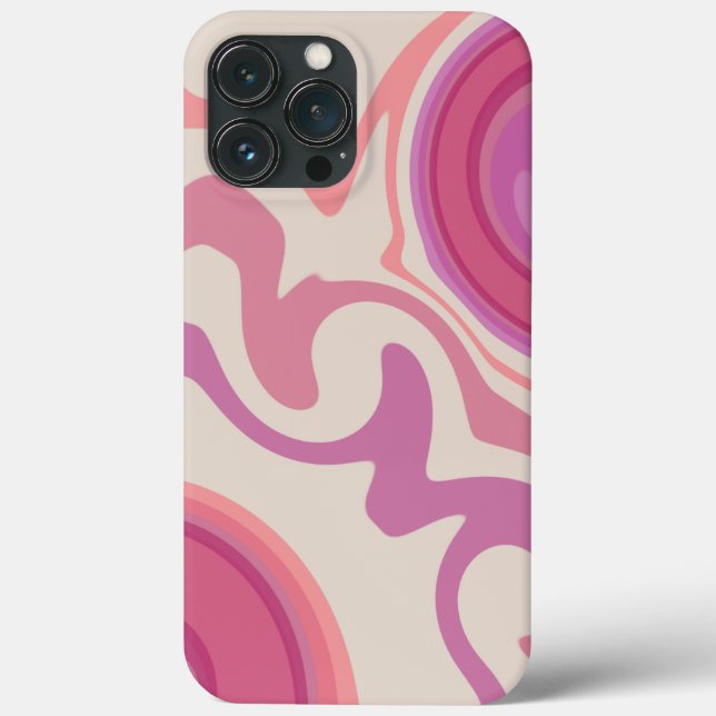 Abstract Pink Modern Swirls Fun in Case-Mate iPhone Case (Back)