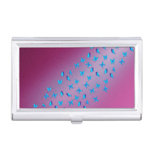 Abstract pink Moonbeams and Butterflies Business Card Case
