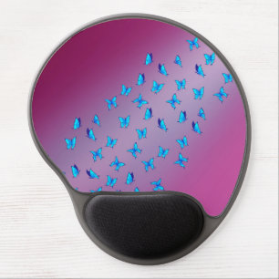 Abstract Pink Moonbeams and Butterflies Gel Mouse Pad