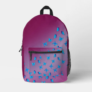Abstract pink Moonbeams and Butterflies  Printed Backpack