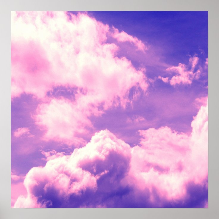 Abstract Pink Nebula Clouds Pattern Poster | Zazzle