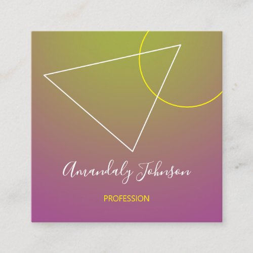 Abstract Pink OMBR Geometry  Square DESIGN Square Business Card