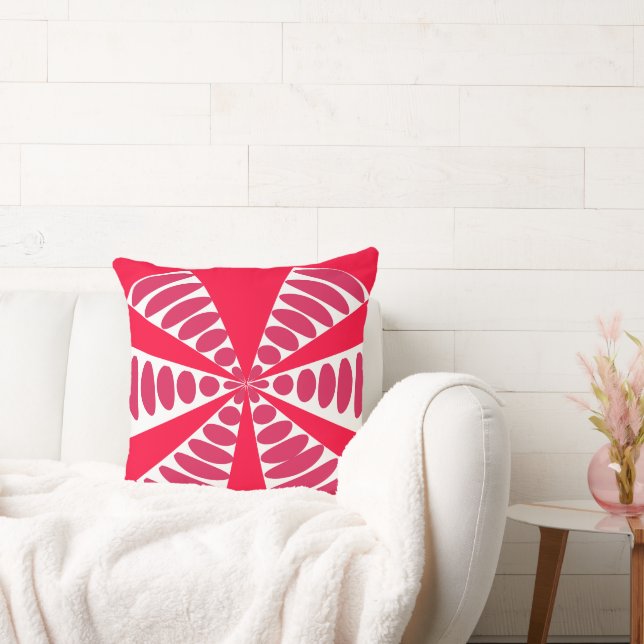 Abstract Pink Outdoor Throw Pillow (Couch)
