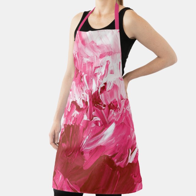 Abstract Pink Paint Waves Apron (Insitu)