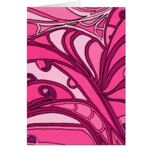 Abstract Pink Panel Painting Cards (Front)