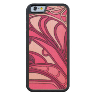 Abstract Pink Panel Painting Carved Maple iPhone 6 Bumper Case
