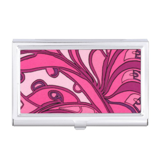 Abstract Pink Panel Painting Case For Business Cards (Front)