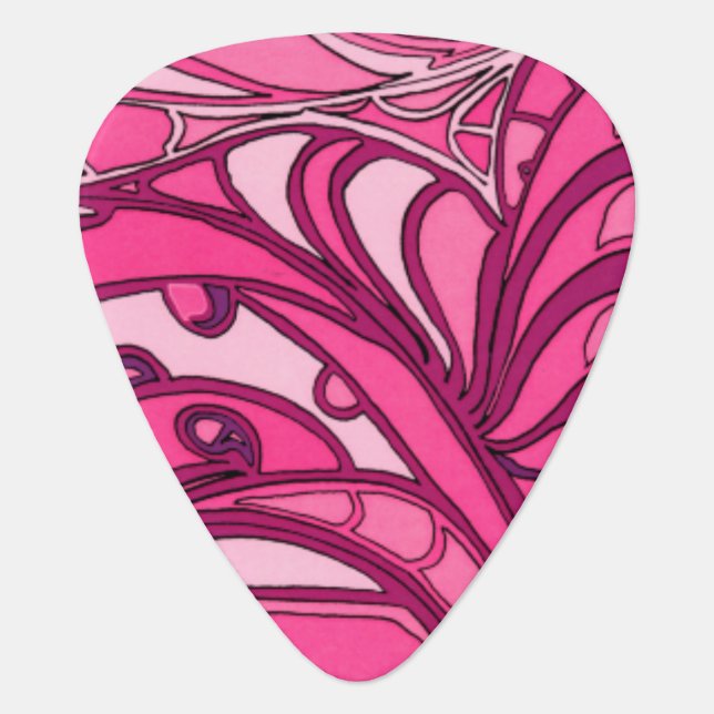 Abstract Pink Panel Painting Guitar Pick (Front)