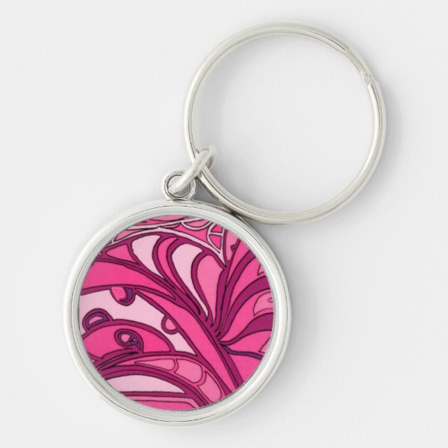 Abstract Pink Panel Painting Keychain (Front)