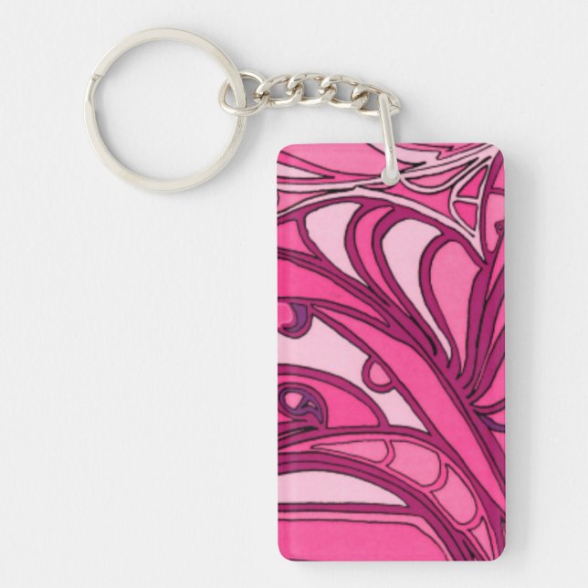 Abstract Pink Panel Painting Keychain (Front)
