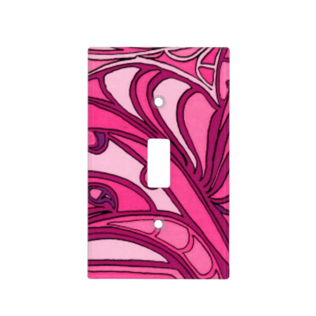 Abstract Pink Panel Painting Light Switch Cover (Front)