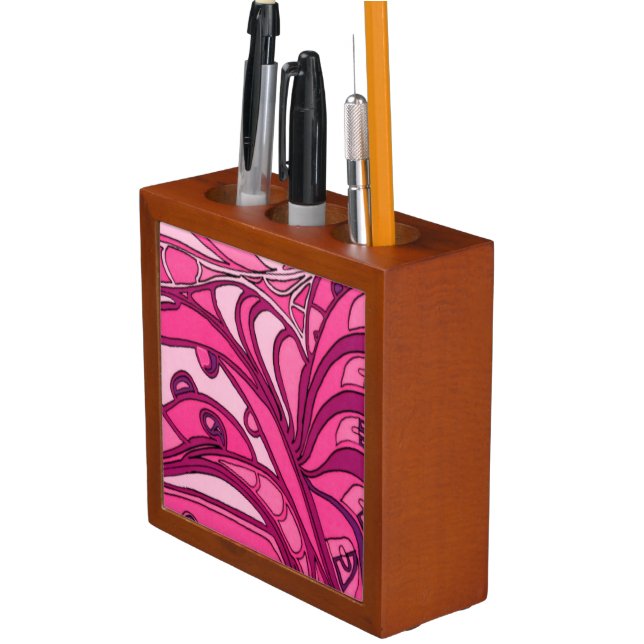 Abstract Pink Panel Painting Pencil/Pen Holder (In Situ)