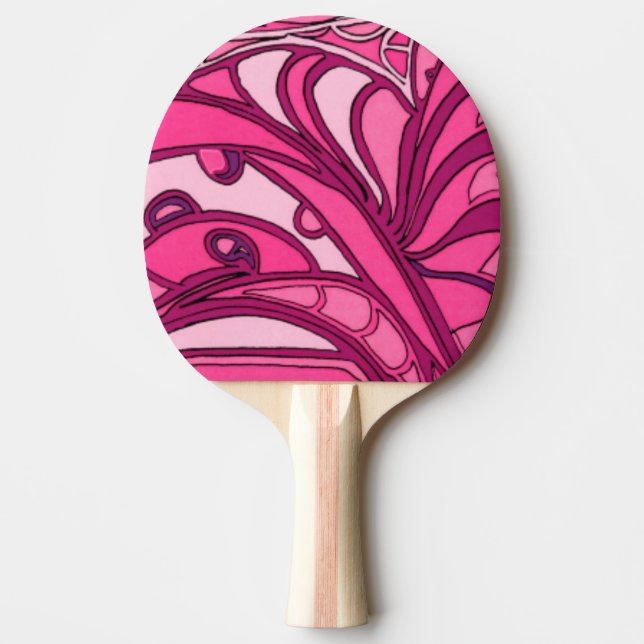 Abstract Pink Panel Painting Ping-Pong Paddle (Front)
