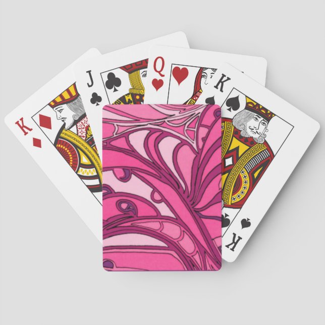 Abstract Pink Panel Painting Poker Cards (Back)