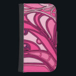 Abstract Pink Panel Painting Samsung S4 Wallet Case<br><div class="desc">A Daliesque print,  this abstract pink painting by Tina Kafantaris features twisted,  melted lines segmented into three panels. A vibrant surrealist print that would look great on a number of products. Get yours today!</div>