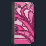 Abstract Pink Panel Painting Samsung S4 Wallet Case<br><div class="desc">A Daliesque print,  this abstract pink painting by Tina Kafantaris features twisted,  melted lines segmented into three panels. A vibrant surrealist print that would look great on a number of products. Get yours today!</div>