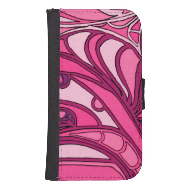 Abstract Pink Panel Painting Samsung Galaxy Wallet Case (Front)