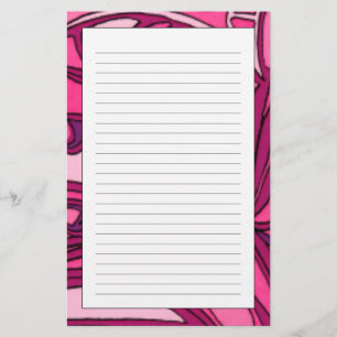 Abstract Pink Panel Painting Stationery
