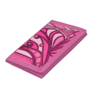 Abstract Pink Panel Painting Trifold Wallet