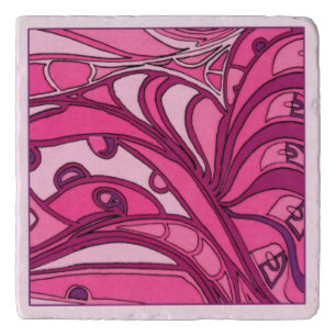 Abstract Pink Panel Painting Trivet