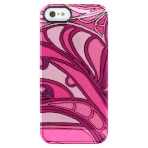 Abstract Pink Panel Painting Clear iPhone SE/5/5s Case