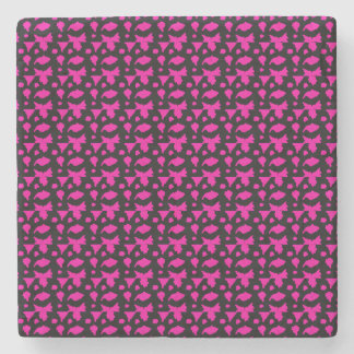 Abstract Pink Pattern Stone Coaster