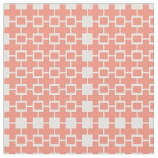 Abstract Pink Peach Cube Square Fabric