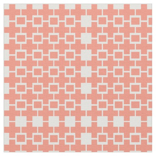 Abstract Pink Peach Cube Square Fabric