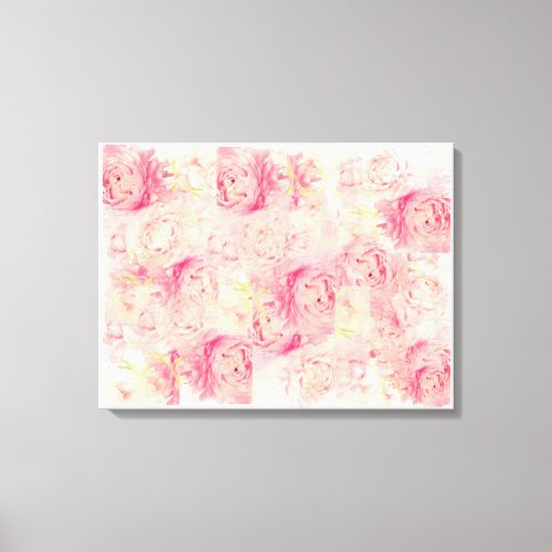 Abstract Pink Peonies Stretched Canvas Art