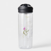 Abstract pink petal water bottle