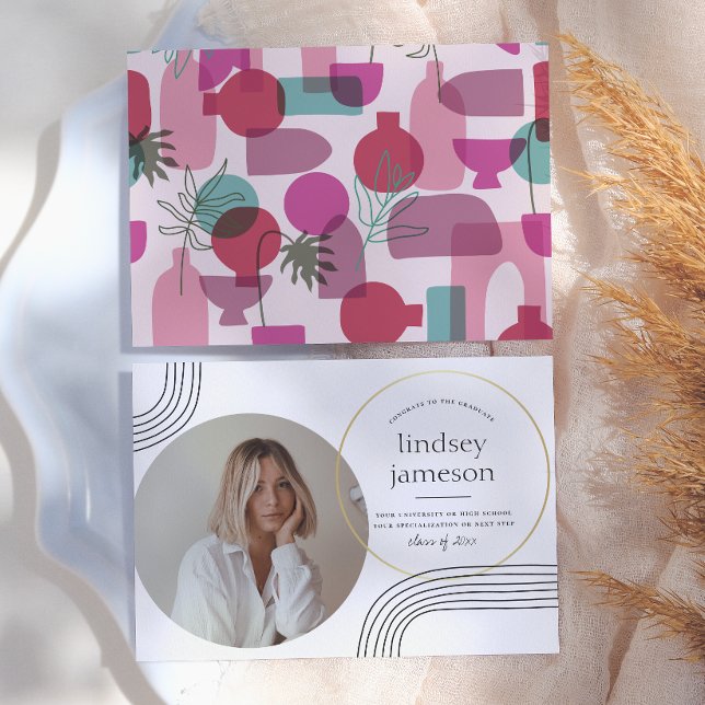 Abstract | Pink Photo Graduation Announcement (Creator Uploaded)