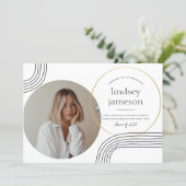 Abstract | Pink Photo Graduation Announcement (Standing Front)